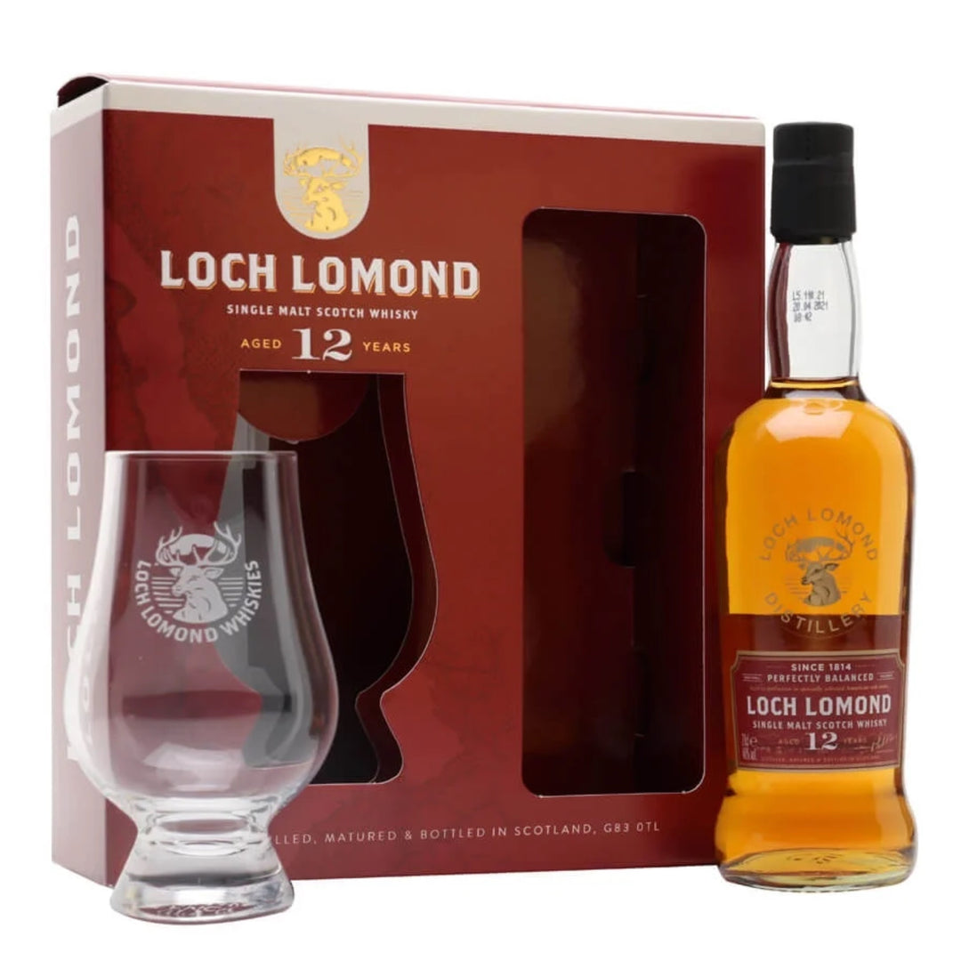 LOCH LOMOND 12 Year Old 20cl & Glencairn Whisky Glass GIFT PACK