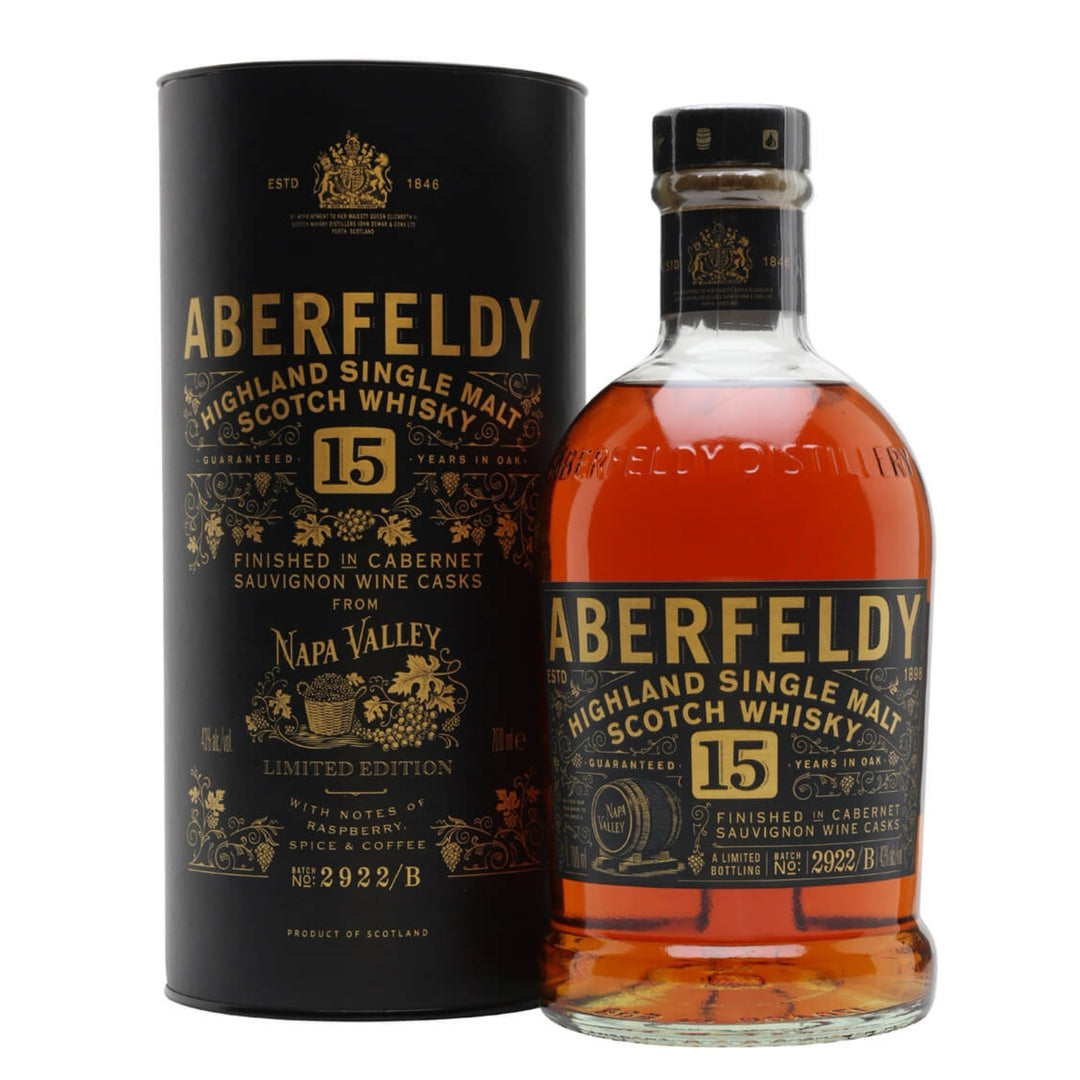 ABERFELDY 15 Year Old Napa Valley Red Wine Cask Highland Single Malt Scotch Whisky 70cl 43%