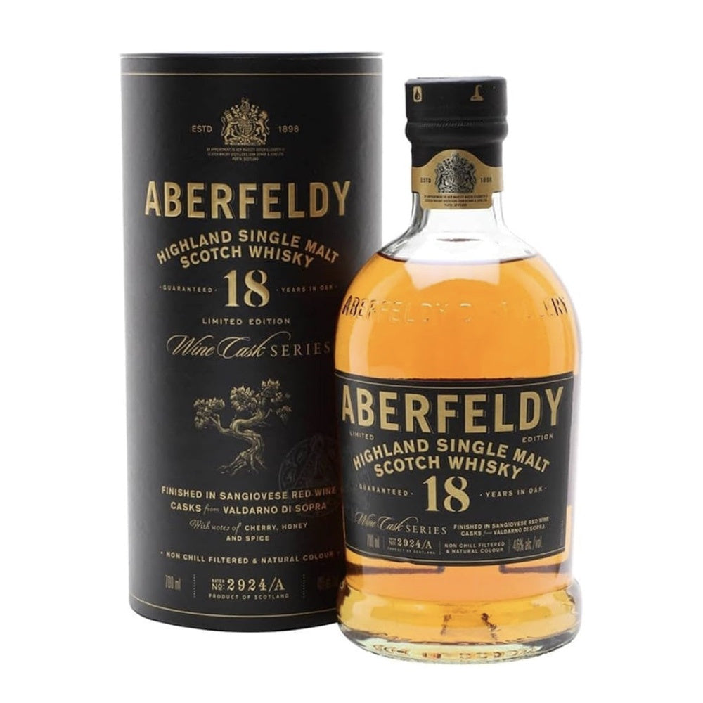 ABERFELDY 18 Year Old Sangiovese Red Wine Cask Highland Single Malt Scotch Whisky 70cl 46%