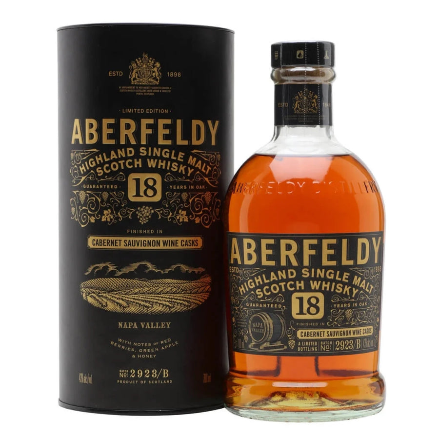 ABERFELDY 18 Year Old Tuscan Red Wine Cask Highland Single Malt Scotch Whisky 70cl 43%