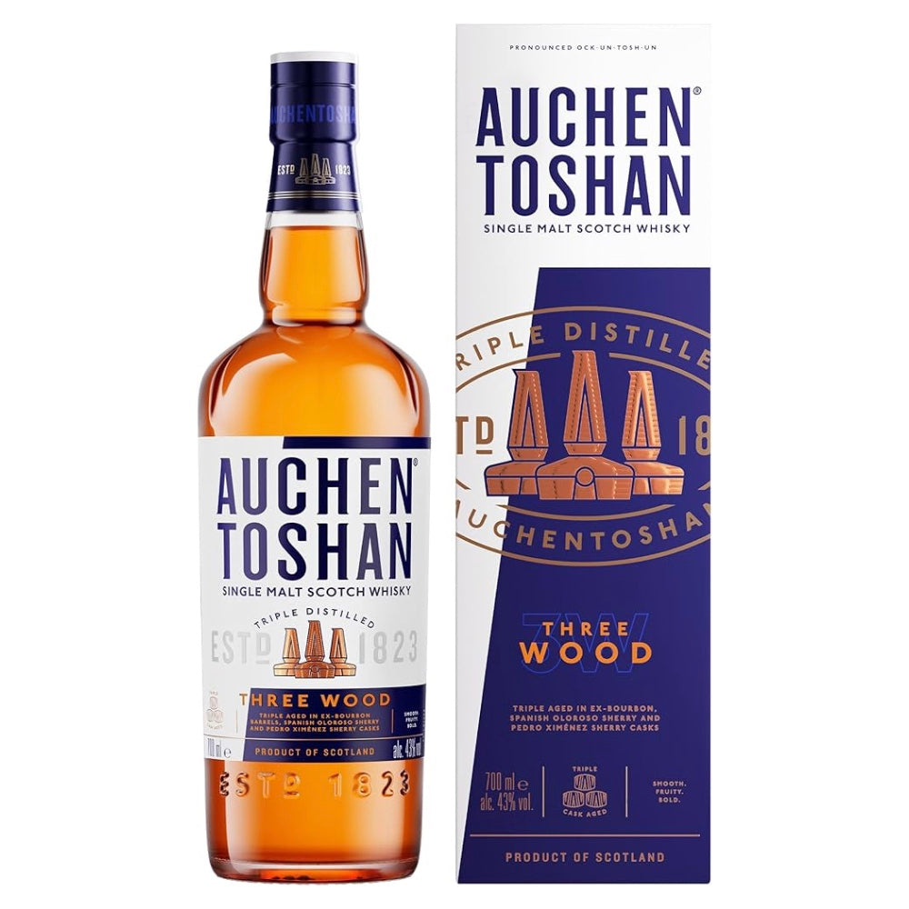 AUCHENTOSHAN Three Wood Single Malt Scotch Whisky 70cl 43%