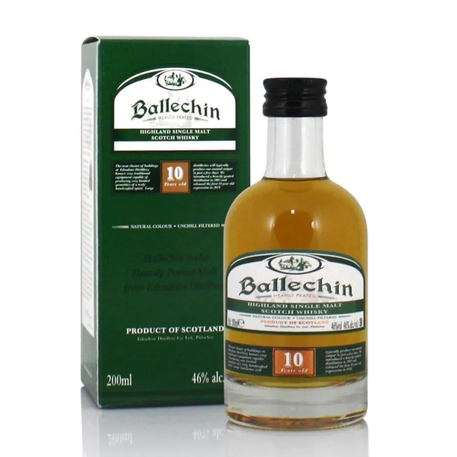 BALLECHIN 10 Year Old Heavily Peated Highland Single Malt Scotch Whisky 20cl 46%