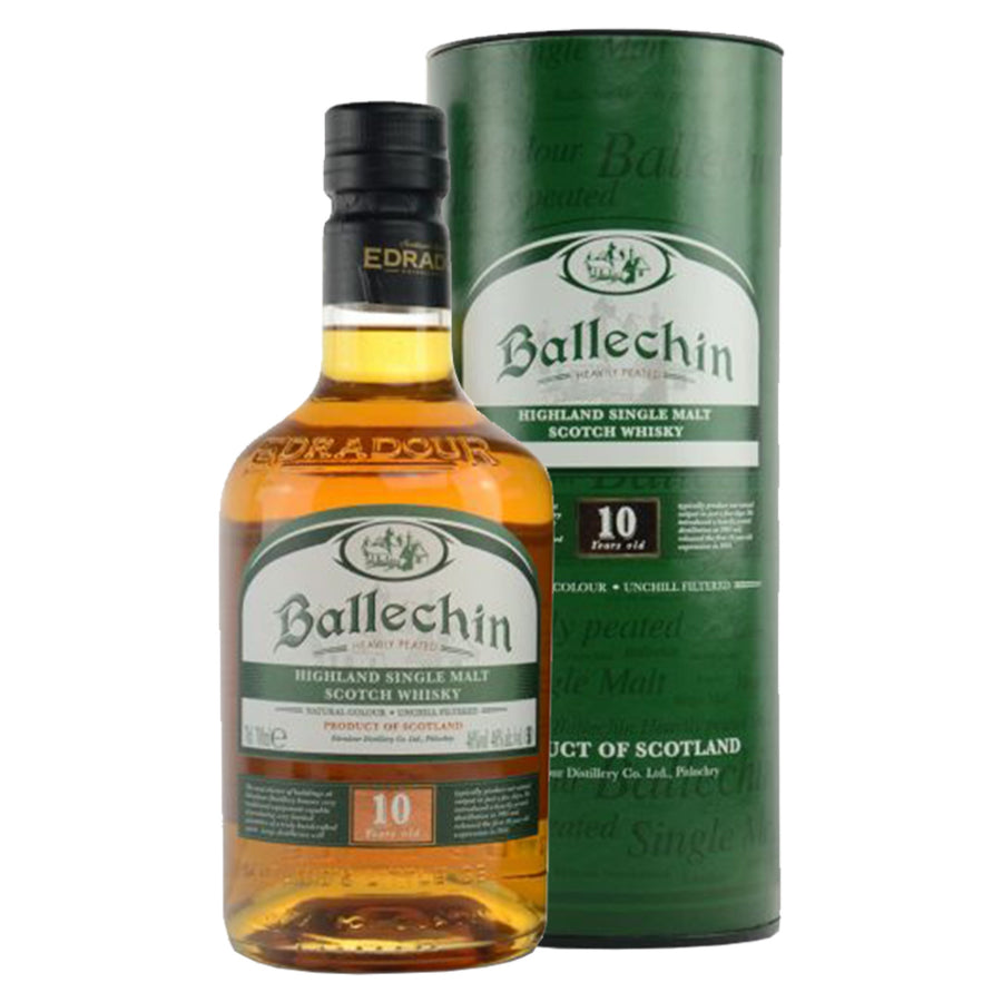 BALLECHIN 10 Year Old Heavily Peated Highland Single Malt Scotch Whisky 70cl 46%