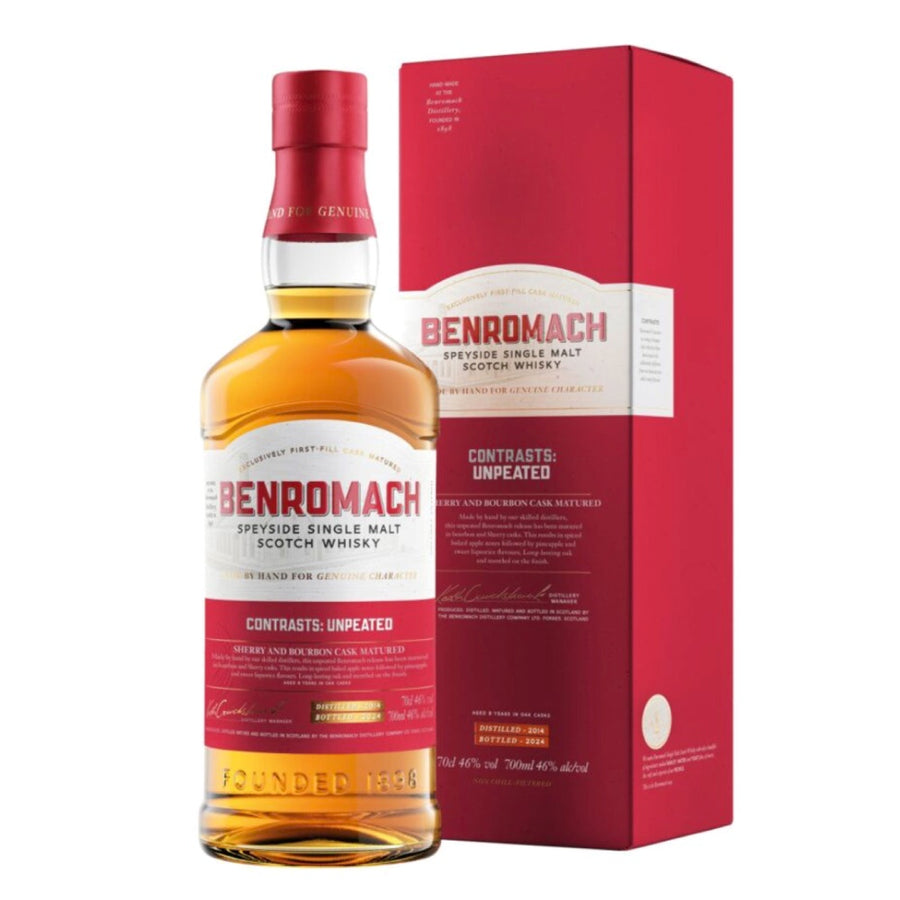 BENROMACH Contrasts: Unpeated 9 Year Old Speyside Single Malt Scotch Whisky 70cl 46%