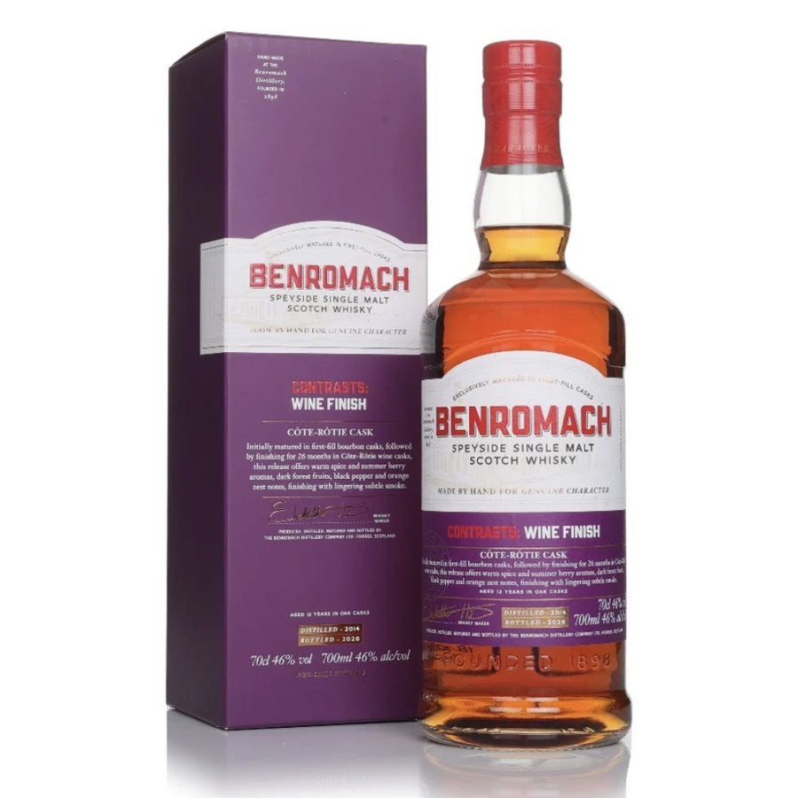BENROMACH Contrasts: Wine Finish Côte-Rôtie Cask Speyside Single Malt Scotch Whisky 70cl 46%