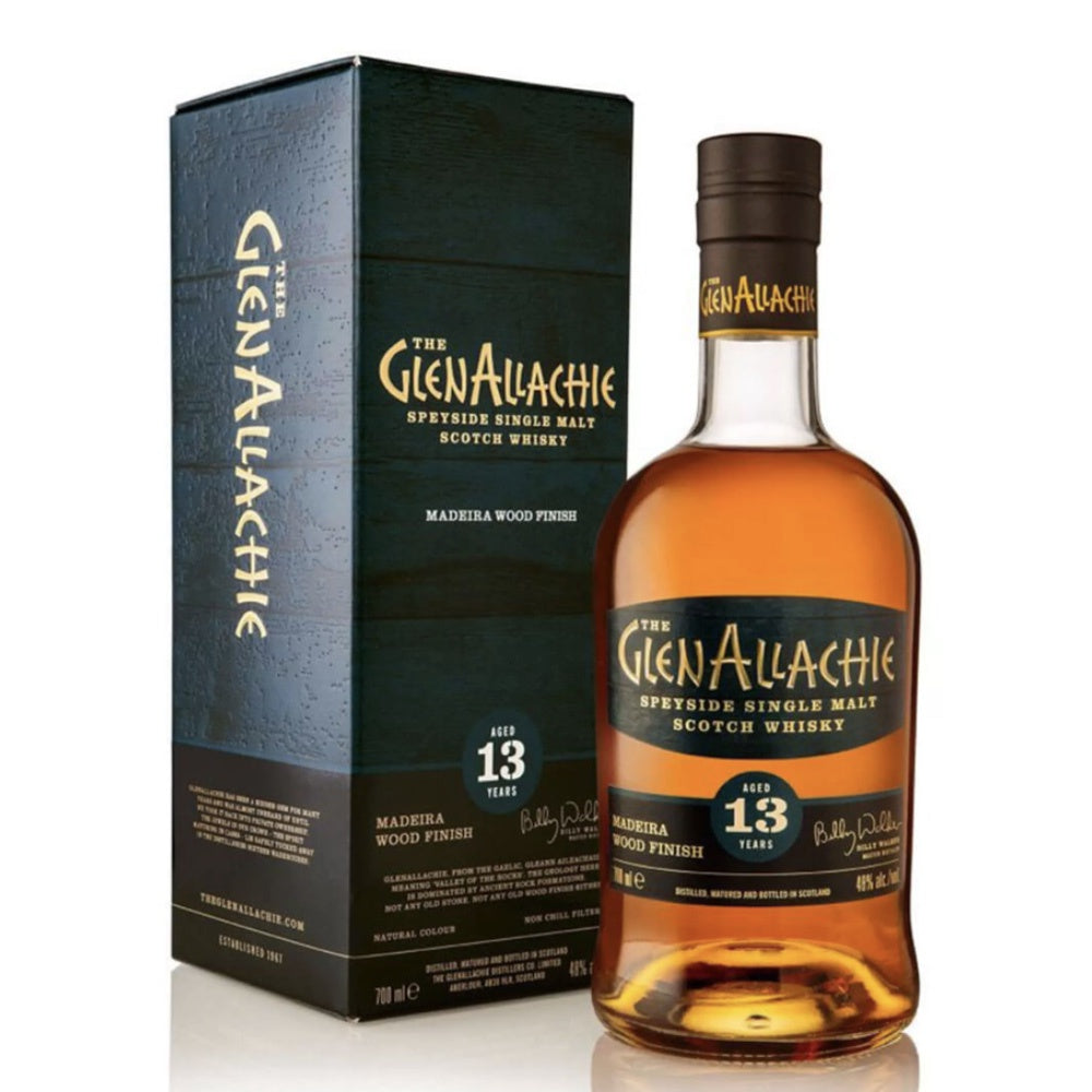GLENALLACHIE 13 Year Old Madeira Sherry Wood Finish Speyside Single Malt Scotch Whisky 70cl 48%
