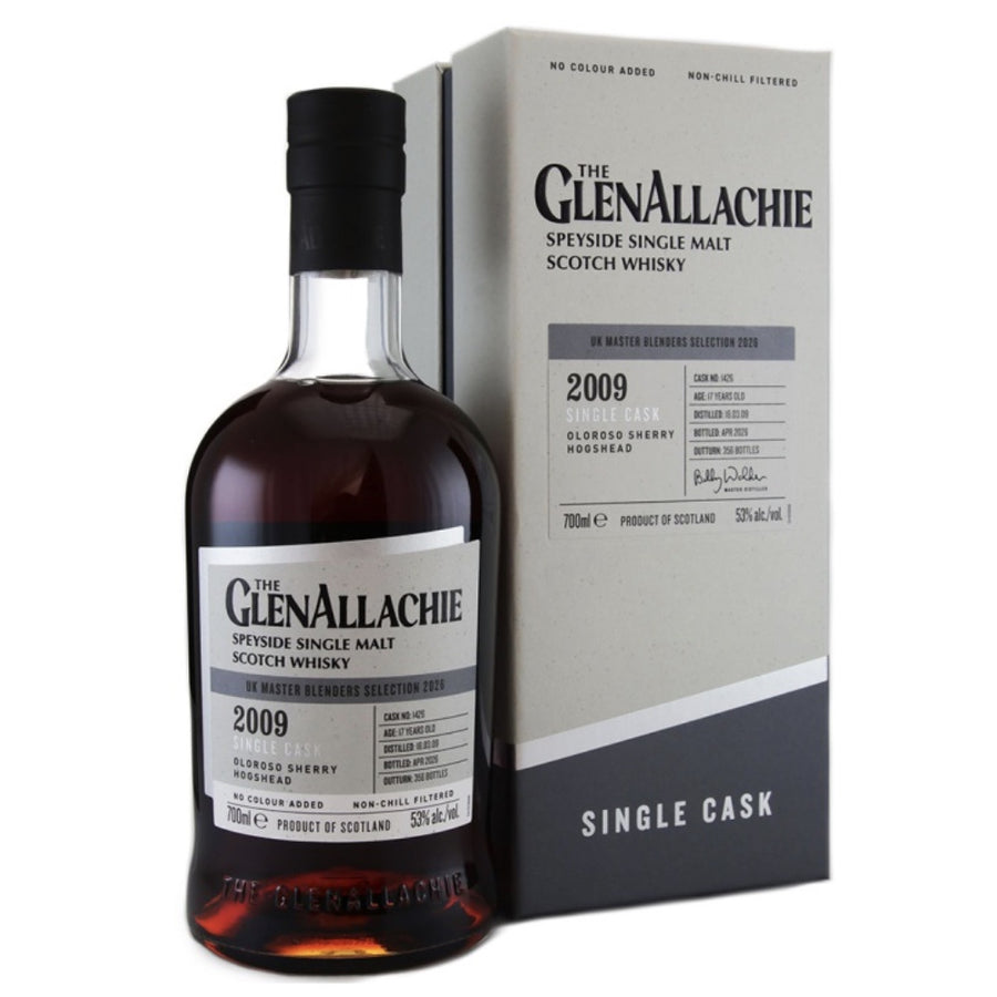 GLENALLACHIE 2009 17 Year Old Oloroso Sherry Hogshead Single Cask #1426 Speyside Single Malt Scotch Whisky 70cl 53%