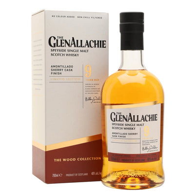 GLENALLACHIE 9 Year Old The Wood Collection Amontillado Sherry Cask Finish Speyside Single Malt Scotch Whisky 70cl 48%