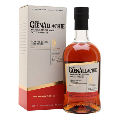 GLENALLACHIE 9 Year Old The Wood Collection Oloroso Sherry Cask Finish Speyside Single Malt Scotch Whisky 70cl 48%