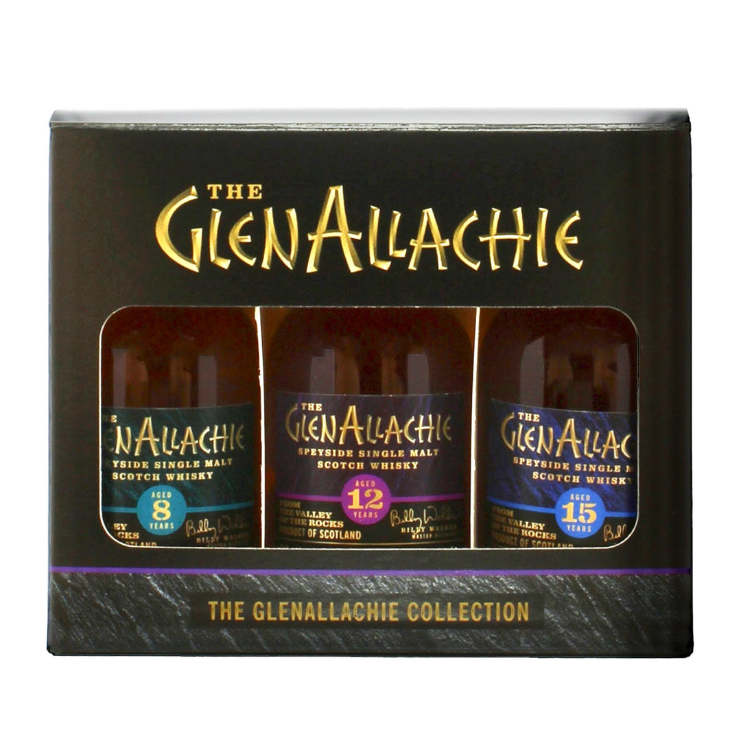 GLENALLACHIE Speyside Single Malt Scotch Whisky 3 x 5cl MINIATURE GIFT PACK