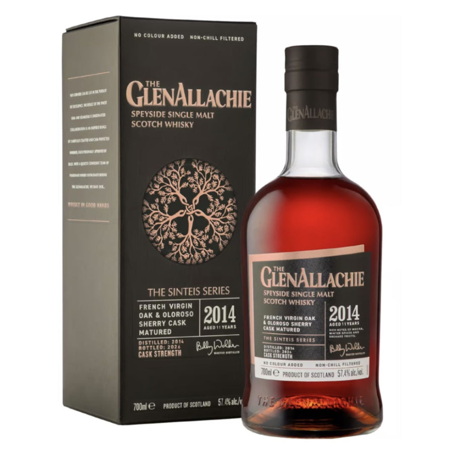 GLENALLACHIE The Sinteis Series Part 3: 2014 French Virgin Oak &amp; Oloroso Sherry Cask Matured Speyside Single Malt Scotch Whisky 70cl 57.4%