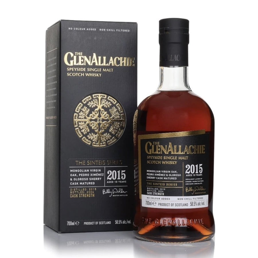 GLENALLACHIE The Sinteis Series Part 4: 2015 Mongolian Virgin Oak, Pedro Ximénez &amp; Oloroso Sherry Cask Matured Speyside Single Malt Scotch Whisky 70cl 58.5%