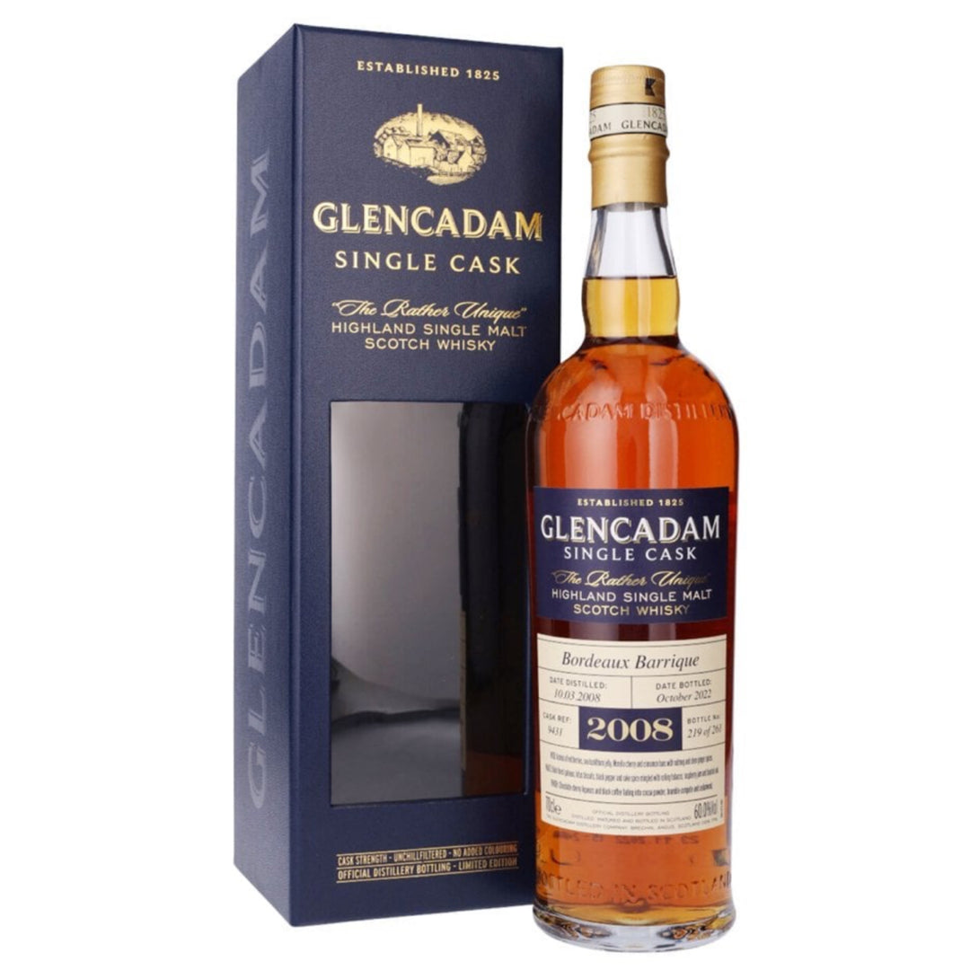 GLENCADAM 14 Year Old 2008 Bourdeaux Barrique Single Cask Highland Single Malt Scotch Whisky 70cl 60%