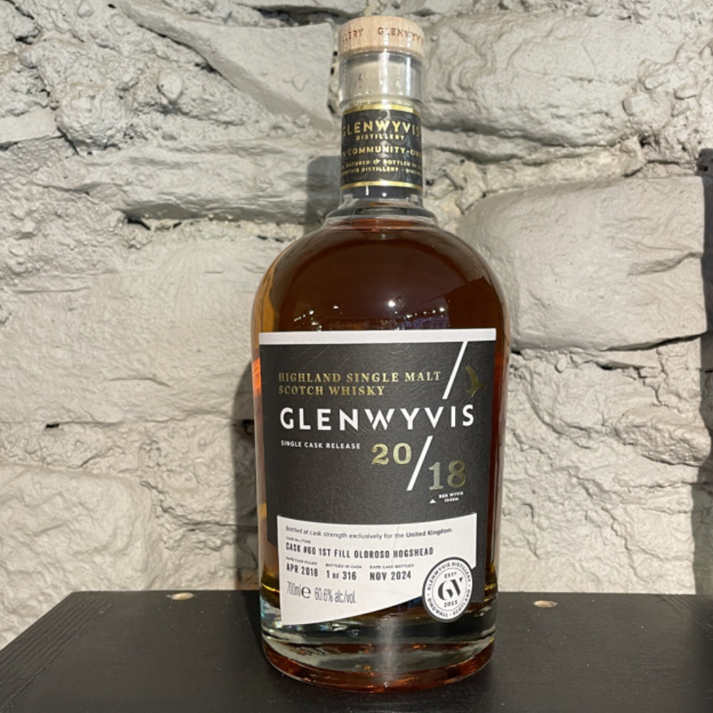 GLENWYVIS 2018 Vintage UK Exclusive Single Cask Release Highland Single Malt Scotch Whisky 70cl 60.6% - ONE BOTTLE PER HOUSEHOLD