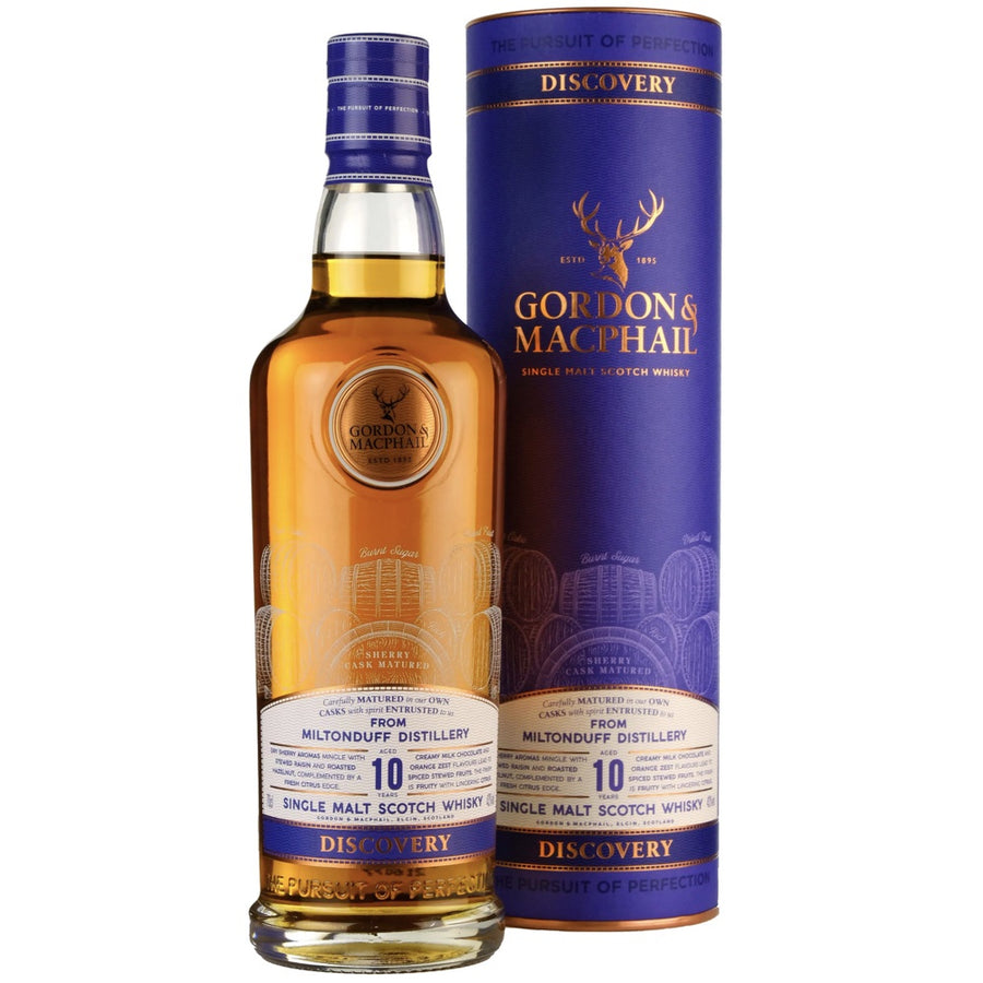 GORDON &amp; MACPHAIL Discovery Miltonduff 10 Year Old Speyside Single Malt Scotch Whisky 70cl 43%