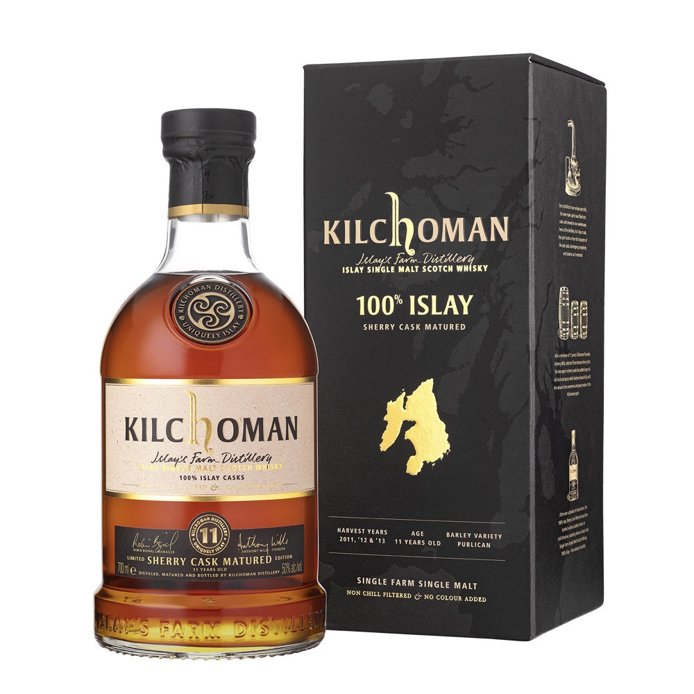 KILCHOMAN 100% Islay Sherry Cask Matured 11 Year Old Islay Single Malt Scotch Whisky 70cl 50%