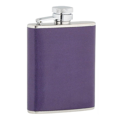 Ladies Purple Leather Stainless Steel Flask (3oz)