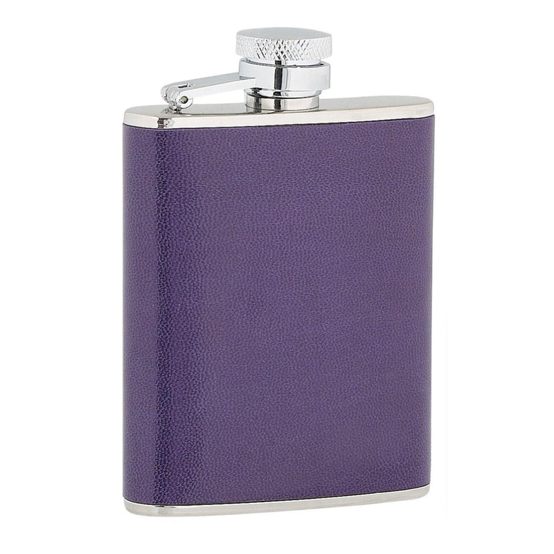 Ladies Purple Leather Stainless Steel Flask (3oz)