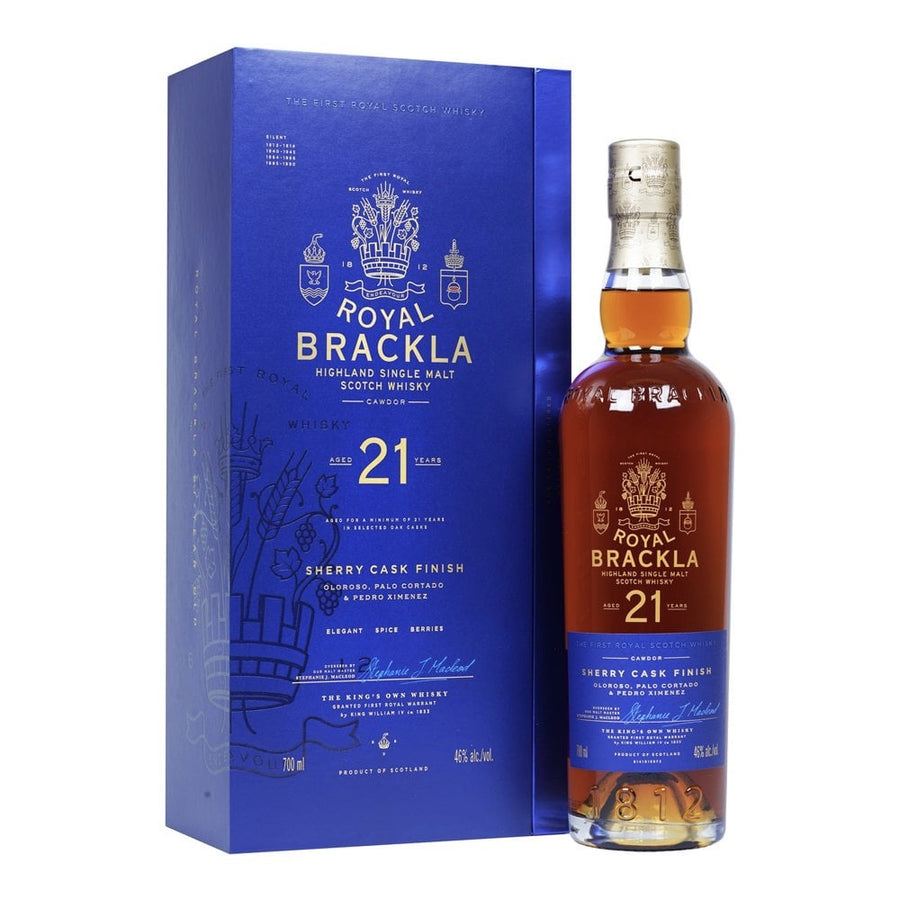 ROYAL BRACKLA 21 Year Old Sherry Finish Highland Single Malt Scotch Whisky 70cl 46%