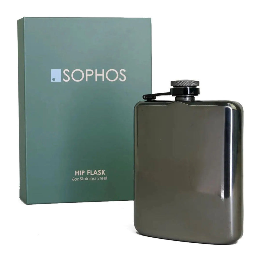 SOPHOS Gunmetal Stainless Steel Hip Flask (6oz)