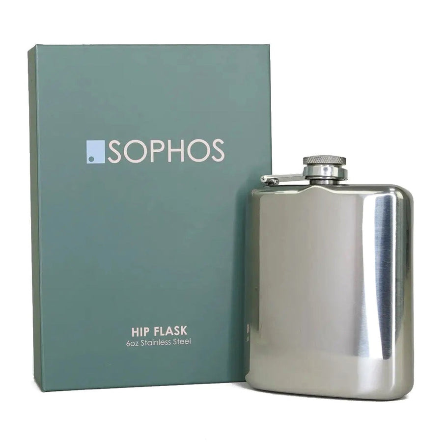 SOPHOS Silver Stainless Steel Hip Flask (6oz)