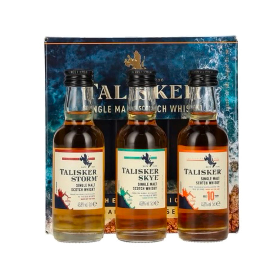 TALISKER Single Malt Scotch Whisky 3 x 5cl MINIATURE GIFT PACK