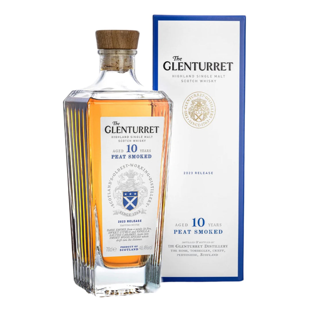 THE GLENTURRET 10 Year Old Peat Smoked 2023 Release Highland Single Malt Scotch Whisky 70cl 48.4%