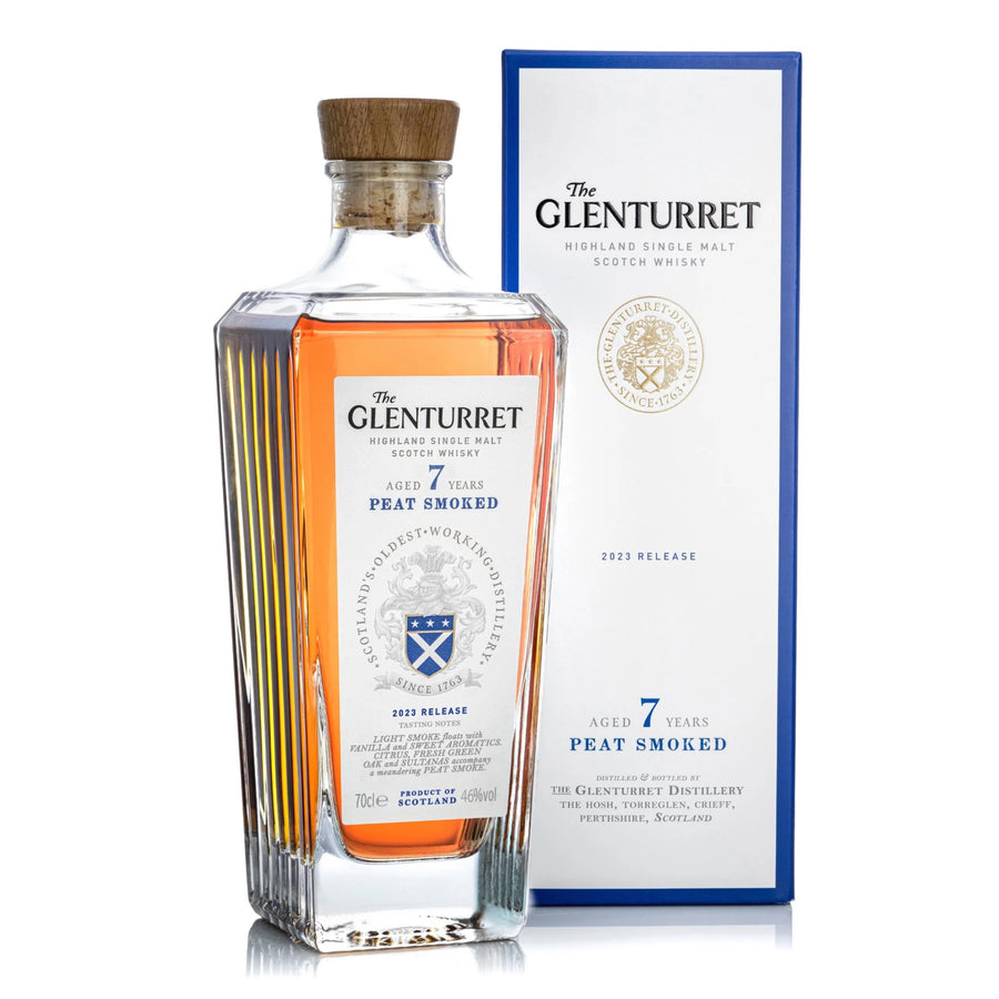 THE GLENTURRET 7 Year Old Peat Smoked 2023 Release Highland Single Malt Scotch Whisky 70cl 46%