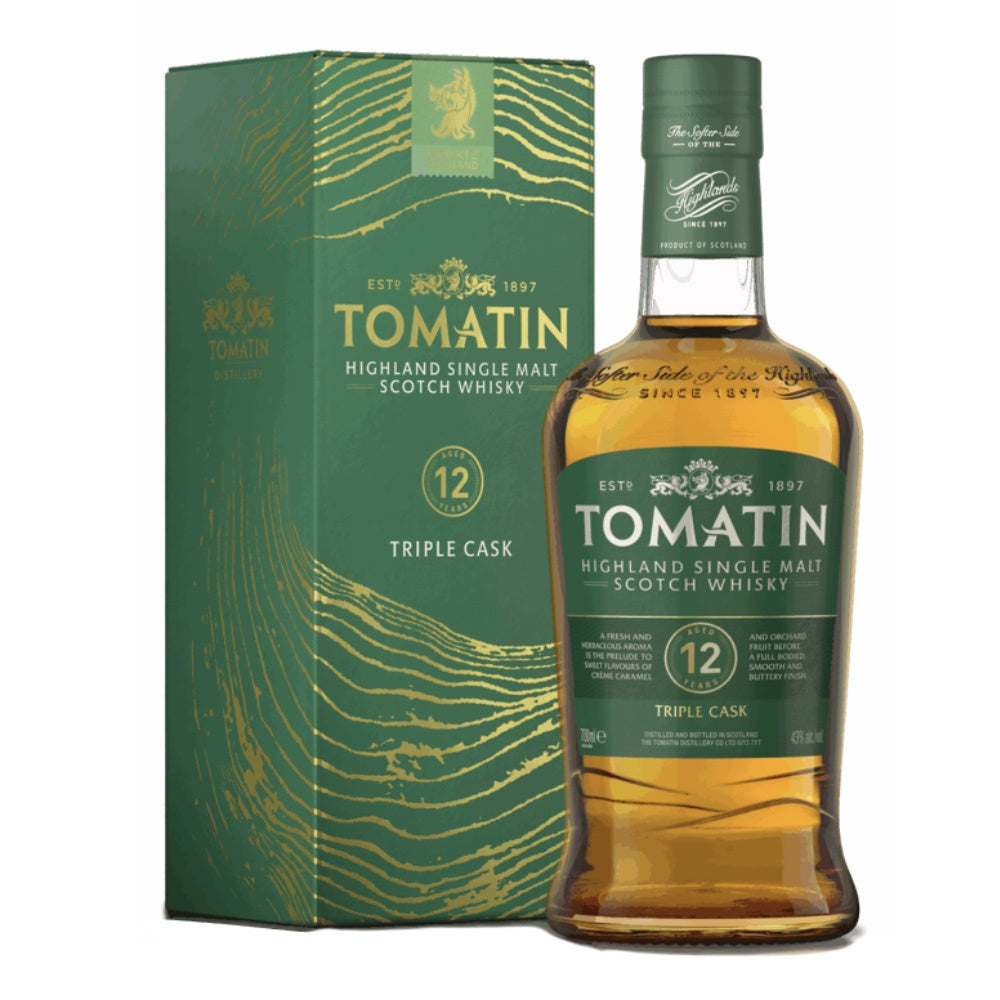 TOMATIN 12 Year Old Triple Cask Highland Single Malt Scotch Whisky 70cl 43%