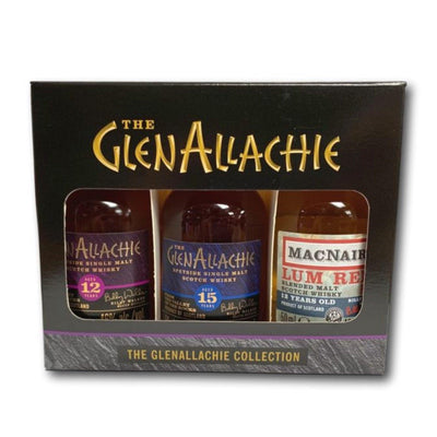 GLENALLACHIE Speyside Single Malt Scotch Whisky 3 x 5cl MINIATURE GIFT PACK - highlandwhiskyshop