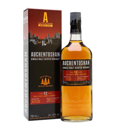 AUCHENTOSHAN 12 Year Old Single Malt Scotch Whisky 70cl 40% - highlandwhiskyshop