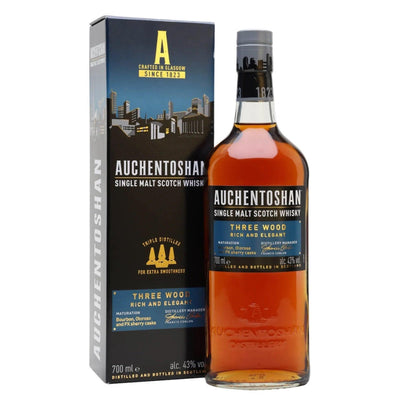 AUCHENTOSHAN Three Wood Single Malt Scotch Whisky 70cl 43% - highlandwhiskyshop
