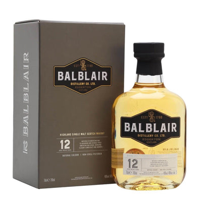 BALBLAIR 12 Year Old Highland Single Malt Scotch Whisky 70cl 46%
