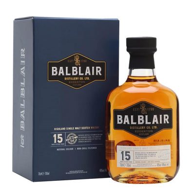 BALBLAIR 15 Year Old Highland Single Malt Scotch Whisky 70cl 46%