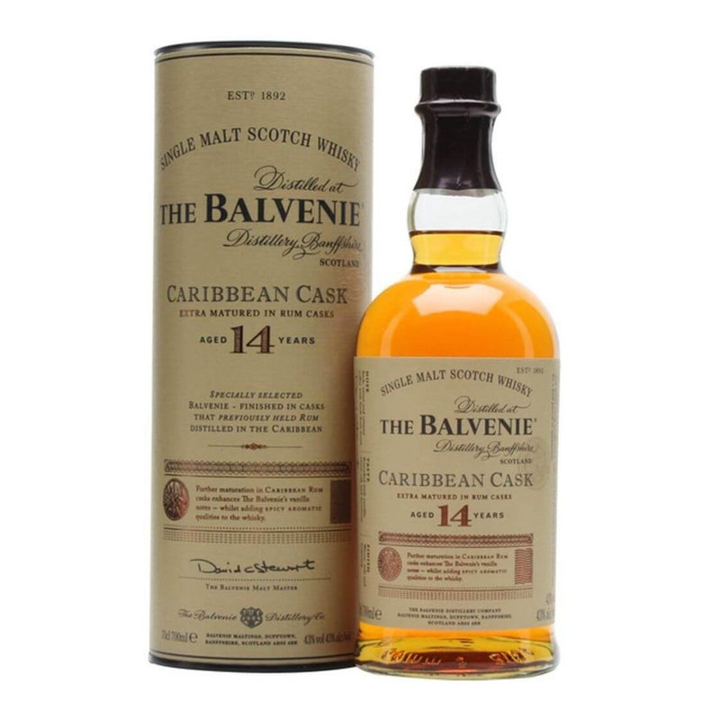BALVENIE 14 Year Old Caribbean Cask Speyside Single Malt Scotch Whisky 70cl 43%