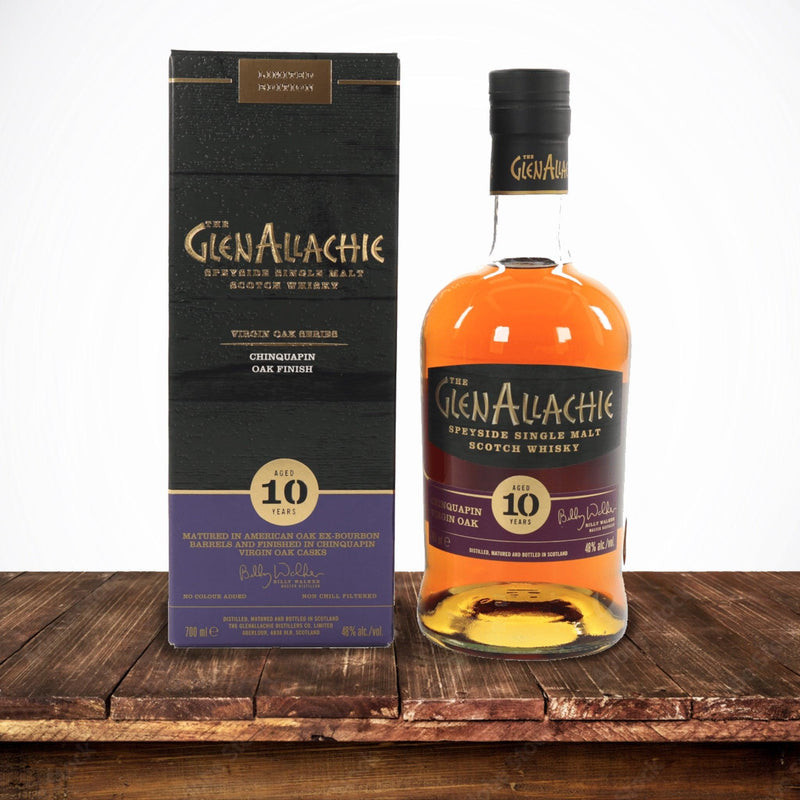GLENALLACHIE 10 Year Old Chinquapin Virgin Oak Speyside Single Malt Scotch Whisky 70cl 48% glenallichie