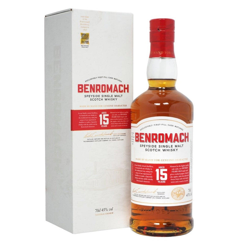 BENROMACH 15 Year Old Speyside Single Malt Scotch Whisky 70cl 43%