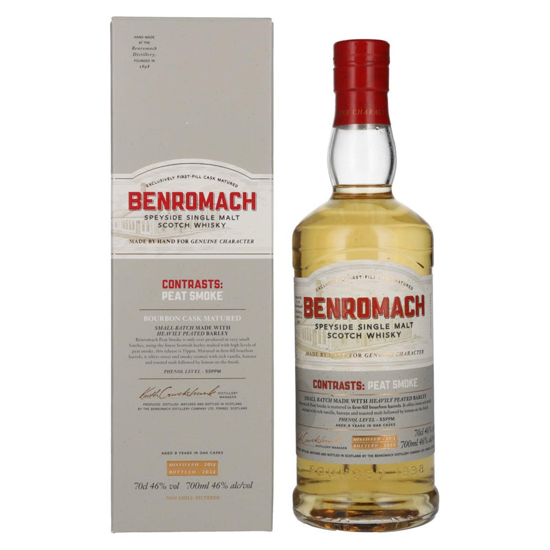 BENROMACH 2012 Peat Smoke Bourbon Matured Speyside Single Malt Scotch Whisky 70cl 46%