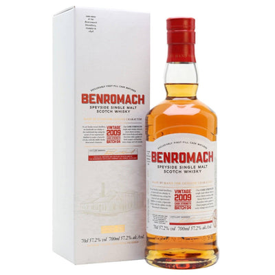 BENROMACH Vintage 2009 Cask Strength Speyside Single Malt Scotch Whisky 70cl 57.2%