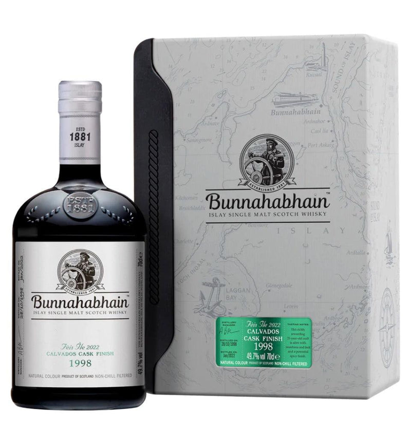 BUNNAHABHAIN Calvados Cask Finish 1998 Feis Ile 2022 Islay Single Malt Scotch Whisky 70cl 49.7% - highlandwhiskyshop