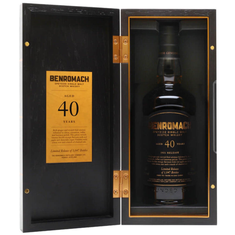 BENROMACH 40 Year Old Speyside Single Malt Scotch Whisky 2021 Release 70cl 57.1% Bottle in Box