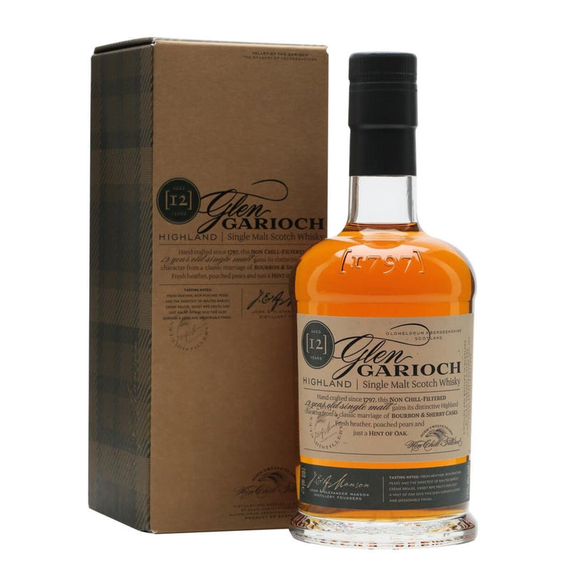 GLEN GARIOCH 12 Year Old Highland Single Malt Scotch Whisky 70cl 48%