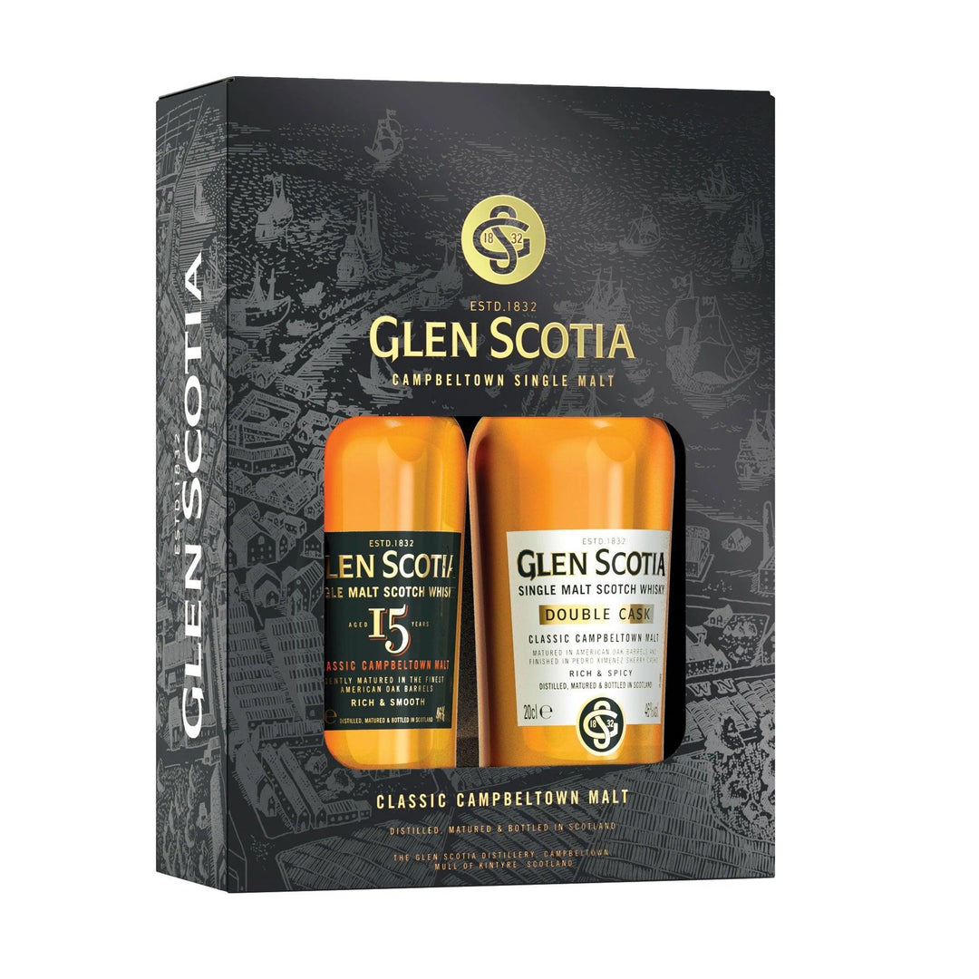 GLEN SCOTIA Campbeltown Double Cask 15yo 2 x 20cl GIFT PACK