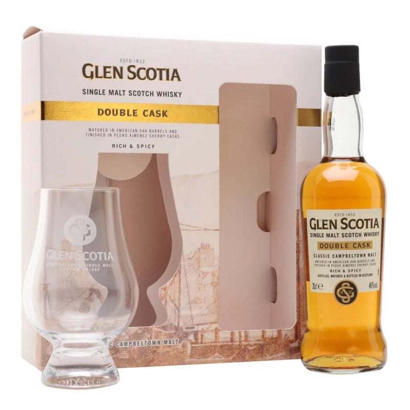 GLEN SCOTIA Campbeltown Double Cask 20cl & Glencairn Whisky Glass GIFT PACK