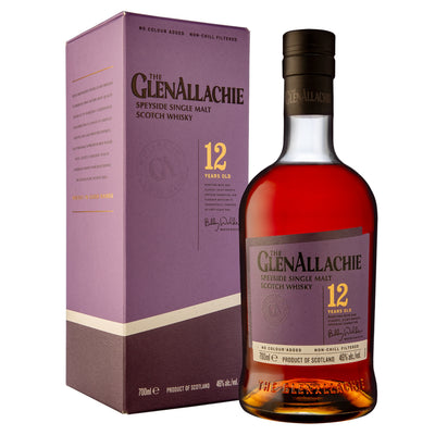 GLENALLACHIE 12 Year Old Speyside Single Malt Scotch Whisky 70cl 46% - NEW BOTTLE