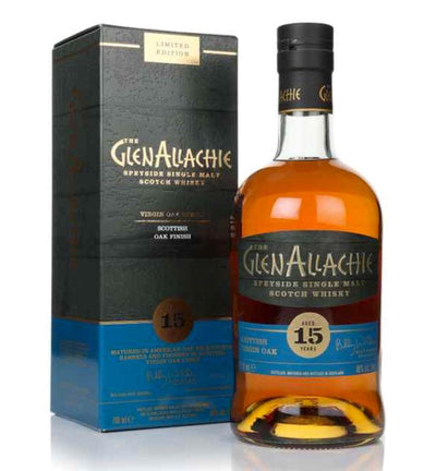GLENALLACHIE 15 Year Old Scottish Virgin Oak Speyside Single Malt Scotch Whisky 70cl 48% glenallichie