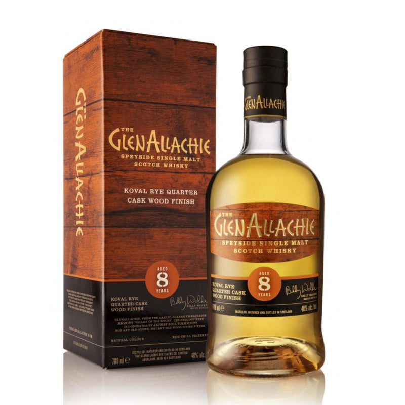 GLENALLACHIE 8 Year Old Koval Rye Quarter Cask Wood Finish Speyside Single Malt Scotch Whisky 70cl 48% glenallichie