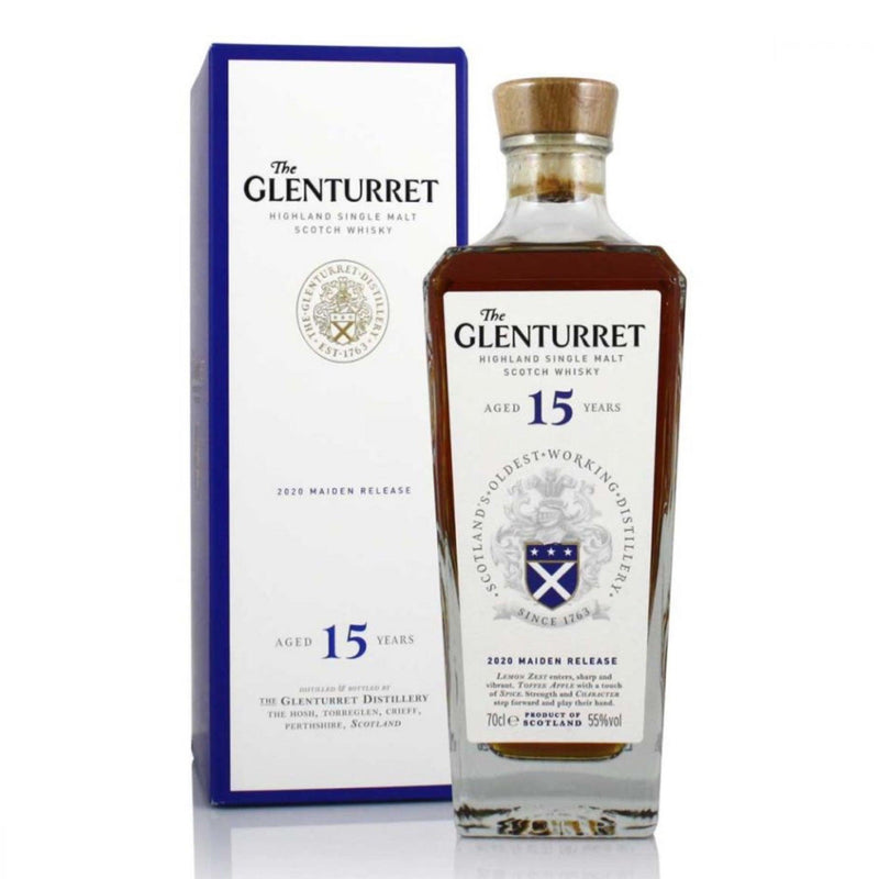 GLENTURRET Maiden Release 15 Year Old Highland Single Malt Scotch Whisky 70cl 55%