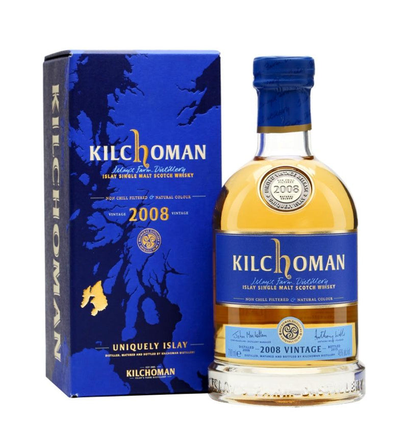 KILCHOMAN 2008 Vintage Islay Single Malt Scotch Whisky 70cl 46%