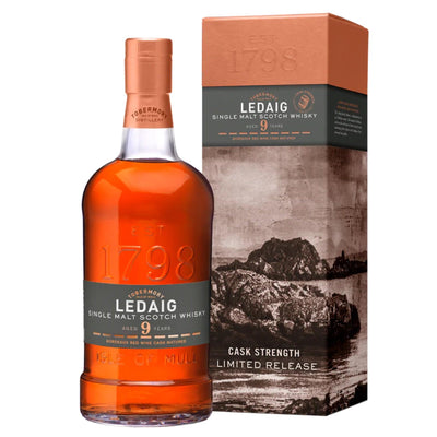 LEDAIG 9 Year Old Bordeaux Red Wine Cask Single Malt Scotch Whisky 70cl 56.8%